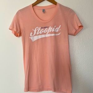 Slightly stupid peach color band Tshirt